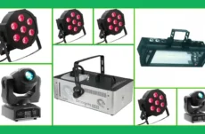 Complete lichtset met lampen geschikt voor middelgrote thuisfeesten en evenementen.