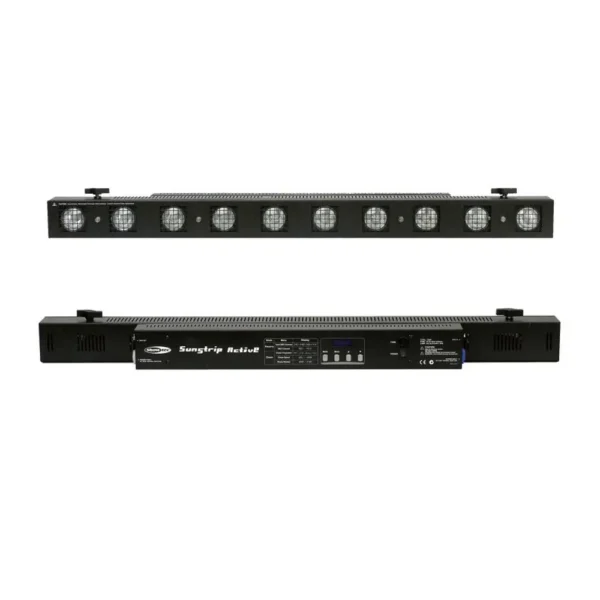 Sunstrip van Showtec, te zien van voren en van achteren.