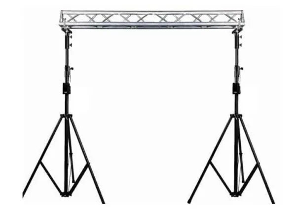 Trussbrug van 2 meter: een trussprofiel op twee statieven.